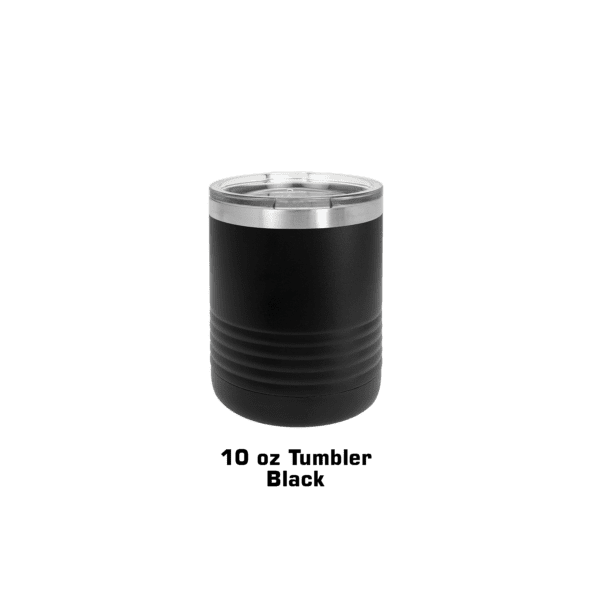 A black and silver can sitting on top of a green background.