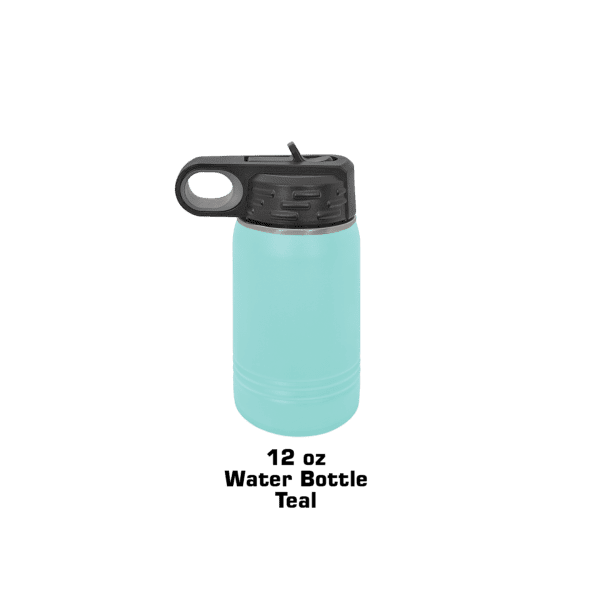 A blue spray can with a black handle.