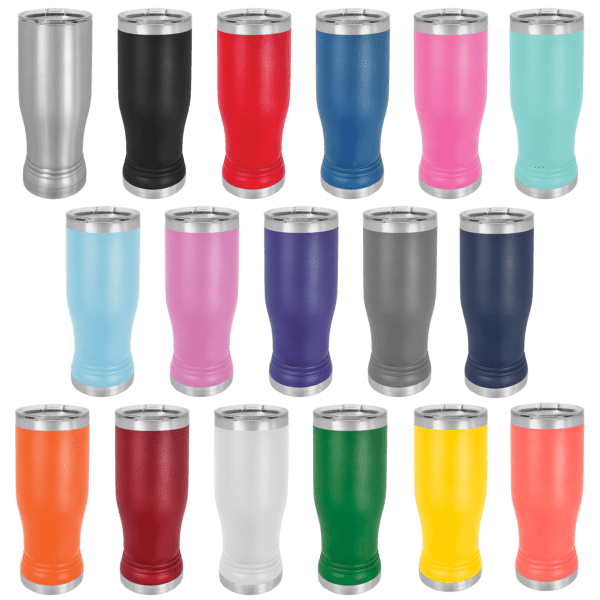 A variety of colors are shown on the same cup.