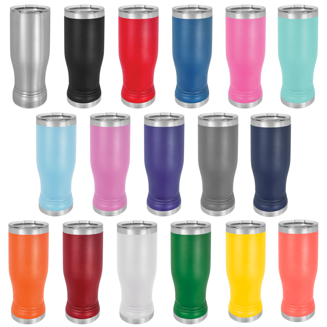 A variety of colors are shown on the same cup.