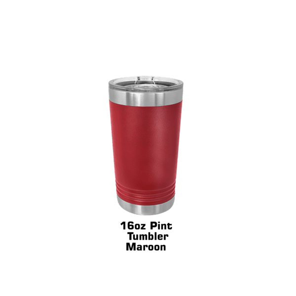 A red cup with a black lid on it