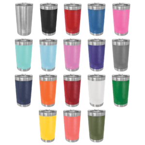 A group of cups that are all different colors.