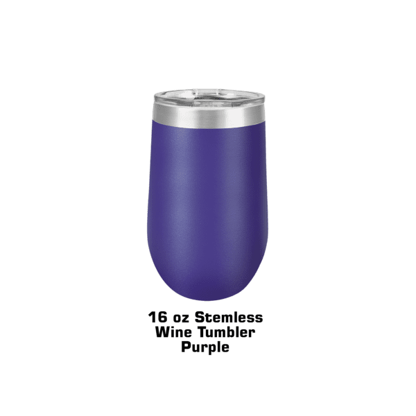 A blue cup with the words " the western purple ".