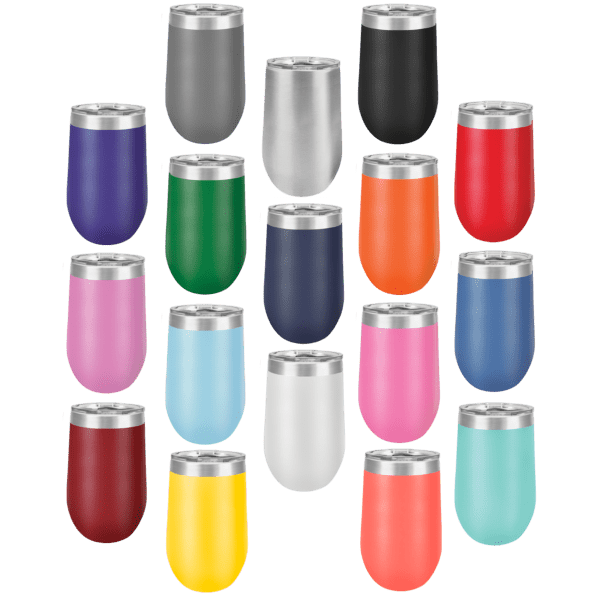 A group of different colored cups on top of each other.