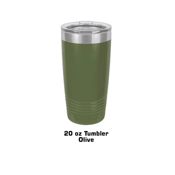 A green cup with the words " big by tumbler ".