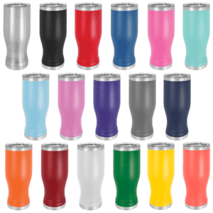 A variety of colors are shown on the same cup.