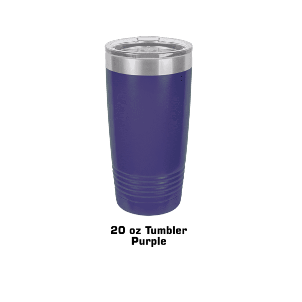 A blue cup with the words " rfp to transfer purple ".