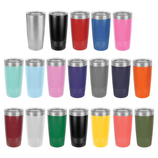 A variety of colors are shown on the same cup.