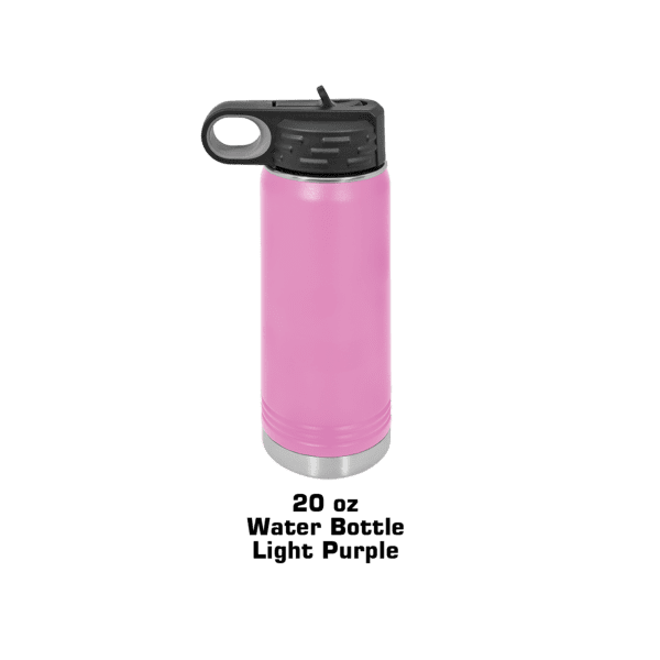 A pink lighter with a black handle.