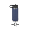 A blue spray can with a black handle.