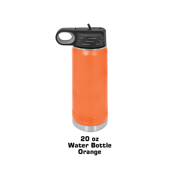 A picture of an orange lighter on a green background.