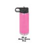 A pink spray can with a black handle.