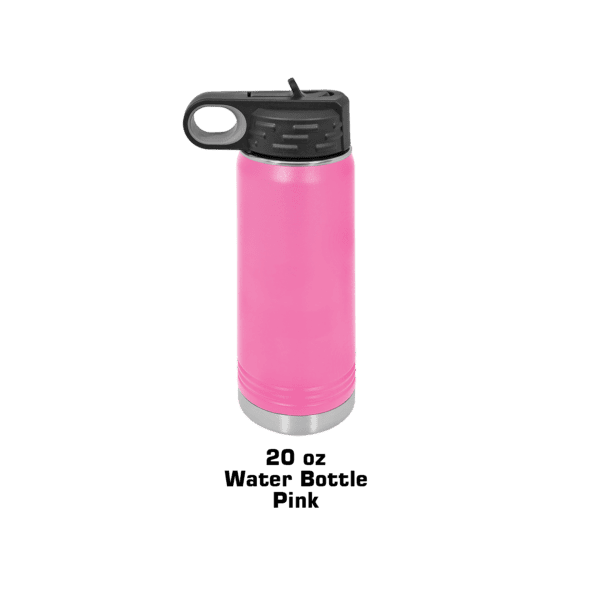 A pink spray can with a black handle.