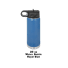 A blue spray can with a black handle.