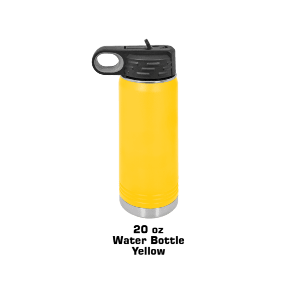 A yellow lighter with a black handle.