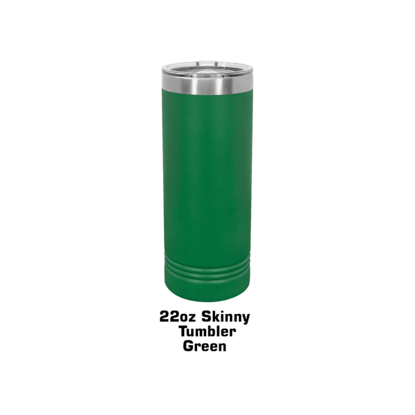 A green can sitting on top of a table.