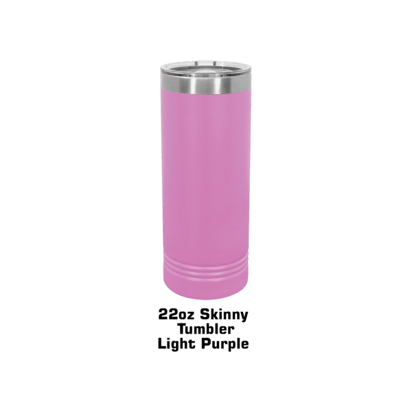 A pink cup with the words " light purple ".