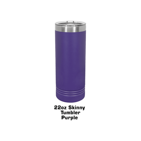 A purple can sitting on top of a green background.