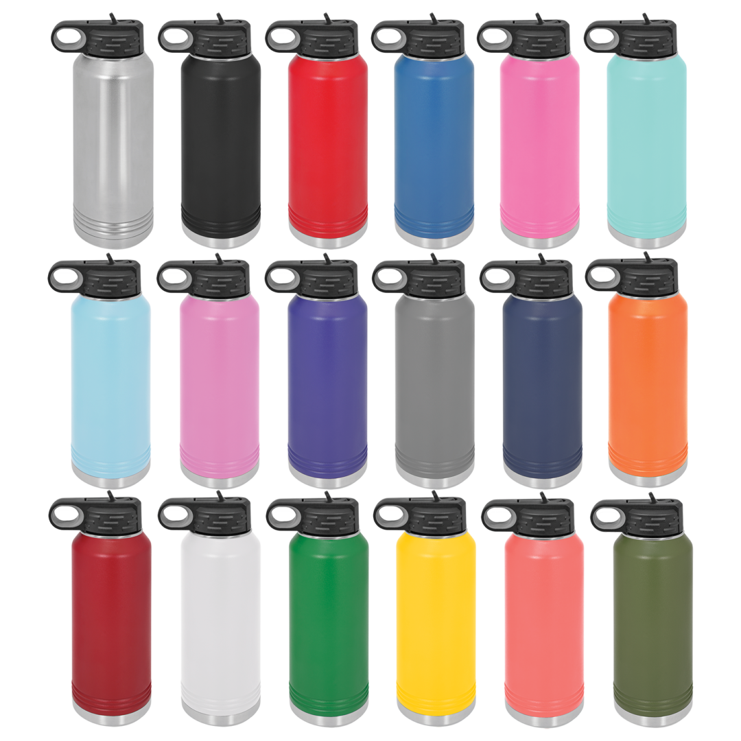 A variety of colors are shown on the same bottle.