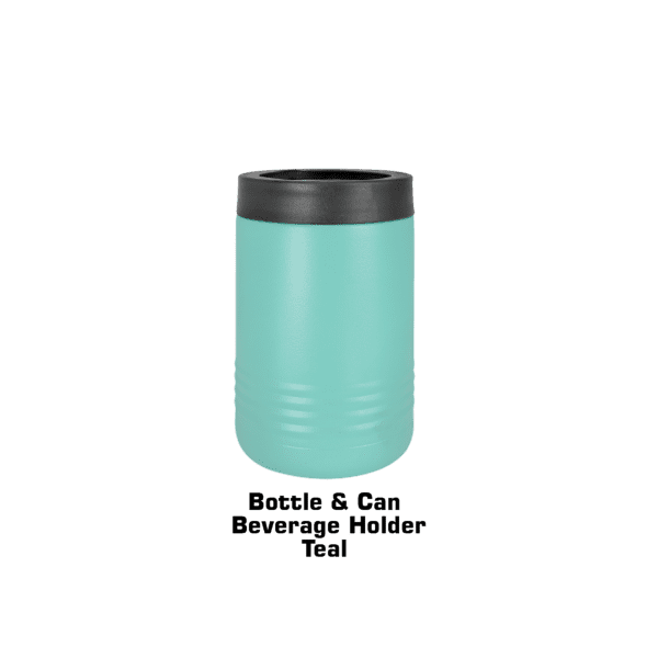 A blue container with black lid on a green background