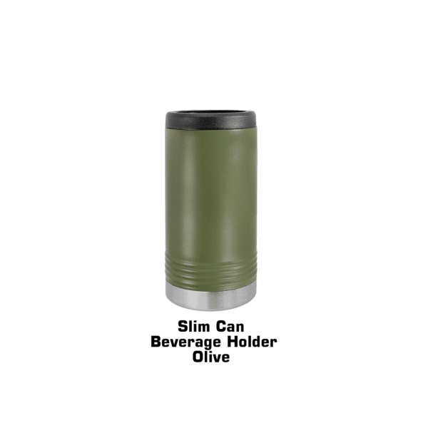 A green can sitting on top of a table.