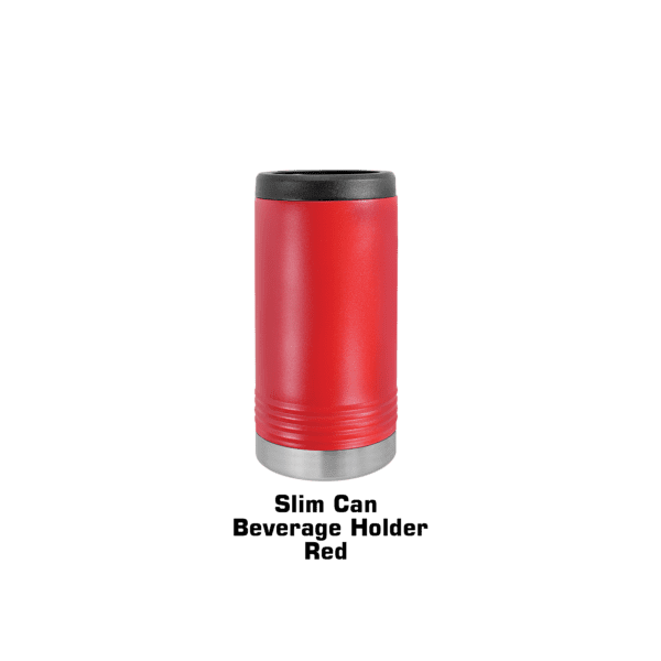 A red can sitting on top of a black and silver container.